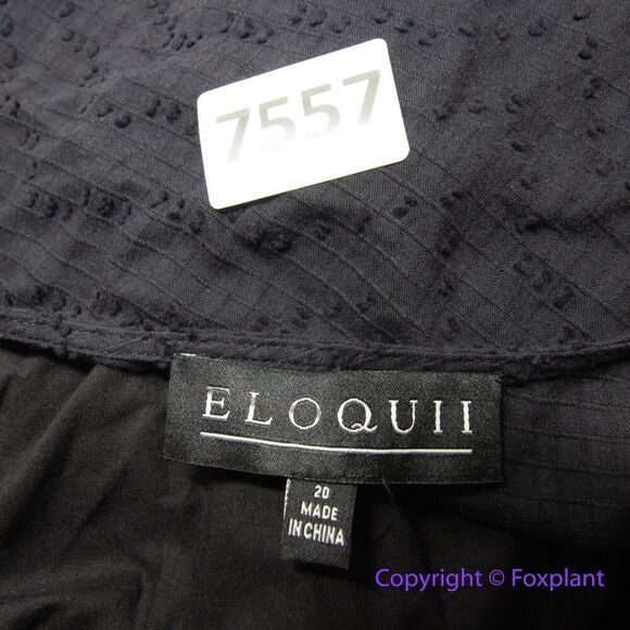 NEW Eloquii 100% cotton‎ black Textured Cotton Easy Day Dress, 20 - Picture 12 of 16